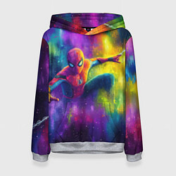 Женская толстовка Человек - паук радужные краски