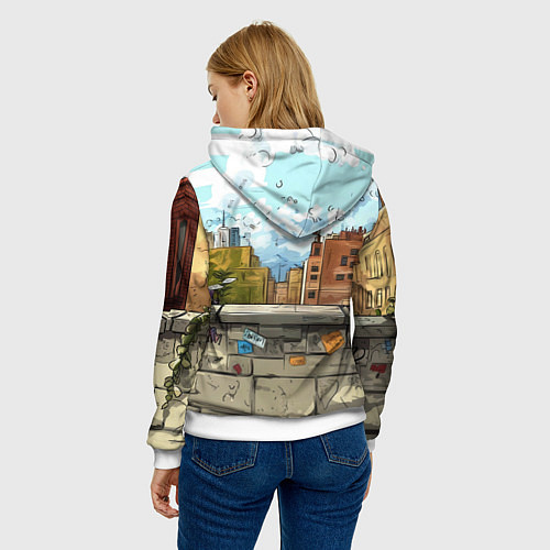 Женская толстовка Маленький человек-паук в городе / 3D-Белый – фото 4