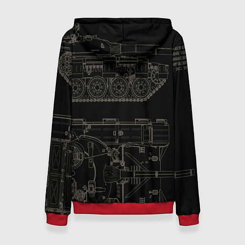 Женская толстовка Т-72 основной боевой танк / 3D-Красный – фото 2