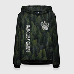 Женская толстовка Помни свои корни - лапа медведя печать Велеса