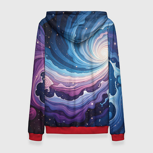 Женская толстовка Космическая волна / 3D-Красный – фото 2