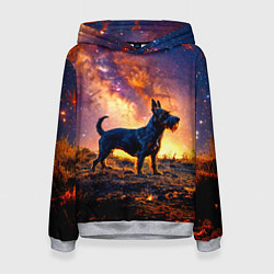 Женская толстовка Скотч-терьер в космосе