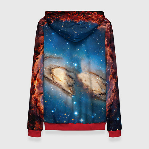 Женская толстовка Уиппет в космосе / 3D-Красный – фото 2