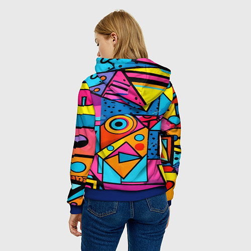 Женская толстовка Кислая геометрия / 3D-Синий – фото 4