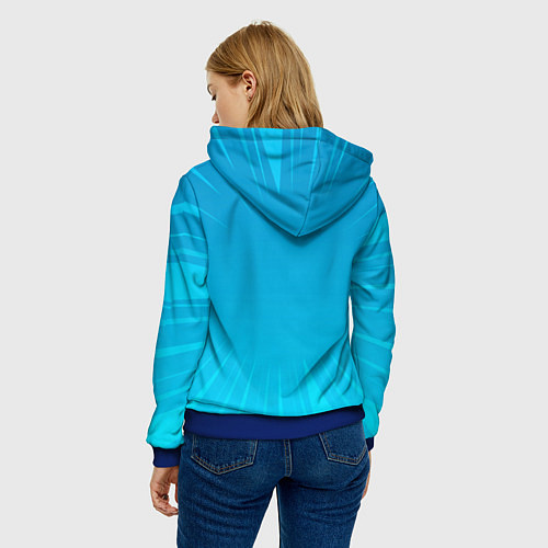 Женская толстовка Superhero comic style / 3D-Синий – фото 4