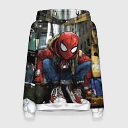 Женская толстовка Человек-паук в больших кедах