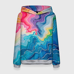 Женская толстовка Абстрактные волны в мраморном стиле