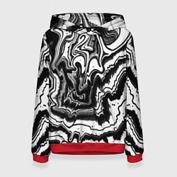 Женская толстовка Закрученные волны - чб абстракция