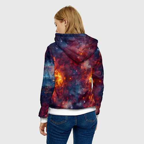 Женская толстовка Американский булль в космосе / 3D-Белый – фото 4