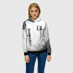Толстовка-худи женская Fortnite - white gradient вертикально, цвет: 3D-черный — фото 2
