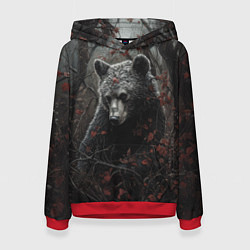 Женская толстовка Бурый мишка в дремучем лесу