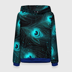 Женская толстовка Светящиеся перья павлина паттерн