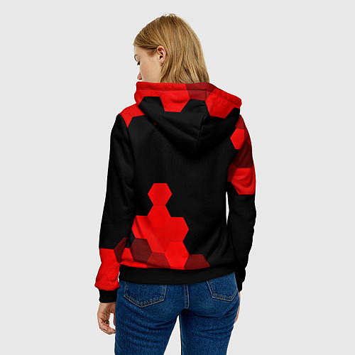 Женская толстовка Final Fantasy - red gradient вертикально / 3D-Черный – фото 4