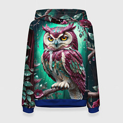 Женская толстовка Волшебная сова в самоцветном лесу