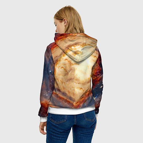Женская толстовка Бассет-хаунд в космосе / 3D-Белый – фото 4