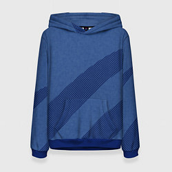 Женская толстовка Синий текстурный с полосой