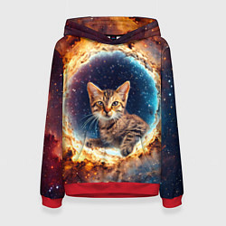 Женская толстовка Сингапурская кошка в космосе