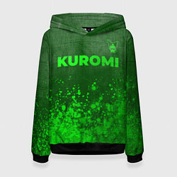 Толстовка-худи женская Kuromi - green gradient посередине, цвет: 3D-черный