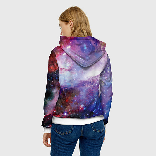 Женская толстовка Brave cat in space - ai art / 3D-Белый – фото 4