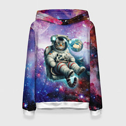 Женская толстовка Brave cat in space - ai art