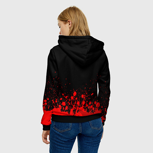 Женская толстовка AEK Athens - red gradient посередине / 3D-Черный – фото 4