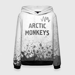 Толстовка-худи женская Arctic Monkeys - white gradient посередине, цвет: 3D-черный