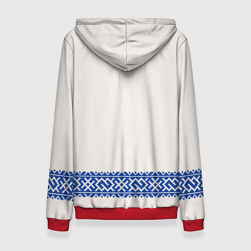 Женская толстовка Славянская вышиванка - узор обережник / 3D-Красный – фото 2