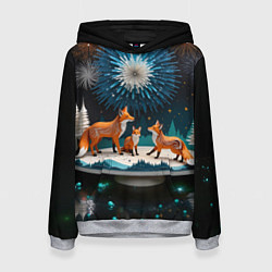Женская толстовка Семья из трех лисиц