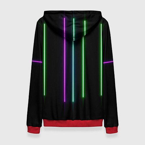Женская толстовка Neon stripes / 3D-Красный – фото 2