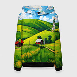 Женская толстовка Русская деревенька