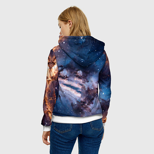 Женская толстовка Веймаранер в космосе / 3D-Белый – фото 4