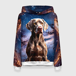 Женская толстовка Веймаранер в космосе