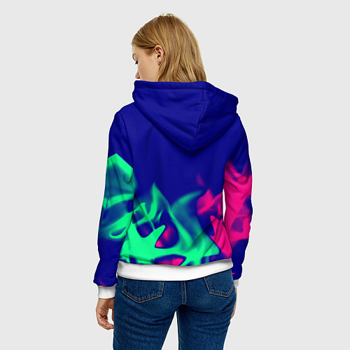 Женская толстовка Nirvana fire neon / 3D-Белый – фото 4