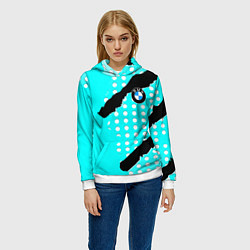 Толстовка-худи женская BMW sport краски, цвет: 3D-белый — фото 2