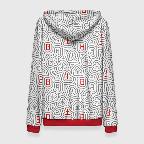 Женская толстовка Серые будни и красные выходные иероглифами / 3D-Красный – фото 2