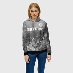 Толстовка-худи женская Bayern - grey gradient посередине, цвет: 3D-черный — фото 2