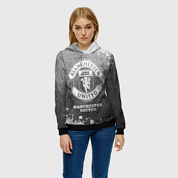 Толстовка-худи женская Manchester United - grey gradient, цвет: 3D-черный — фото 2