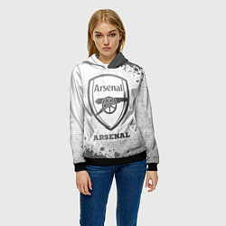 Толстовка-худи женская Arsenal - white gradient, цвет: 3D-черный — фото 2