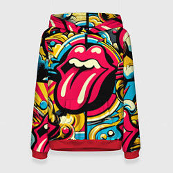 Женская толстовка Rolling Stones logo - pop art pattern