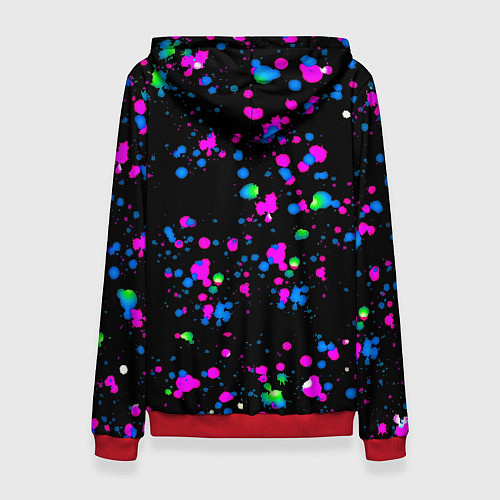 Женская толстовка Monster energy неоновые краски / 3D-Красный – фото 2