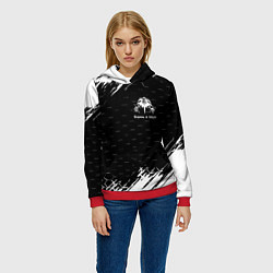 Толстовка-худи женская Король и шут краски броня, цвет: 3D-красный — фото 2