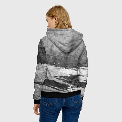 Женская толстовка Sally Face - grey gradient посередине / 3D-Черный – фото 4