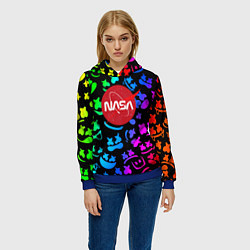 Толстовка-худи женская Marshmello x NASA gradient, цвет: 3D-синий — фото 2
