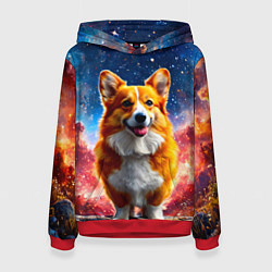 Женская толстовка Корги и космическое небо