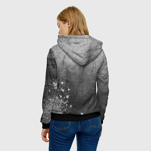 Женская толстовка Pink Floyd - grey gradient вертикально / 3D-Черный – фото 4