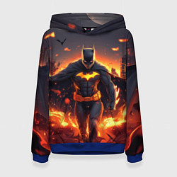 Женская толстовка Бэтмен - летучие мыши и огонь