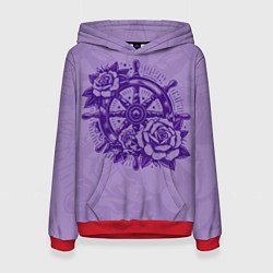 Женская толстовка Штурвал в розах