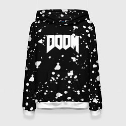 Женская толстовка Doom белые краски всплеск