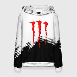 Женская толстовка Monster energy чёрно белые краски