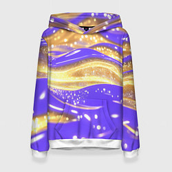 Женская толстовка Фиолетово-золотая жидкая текстура